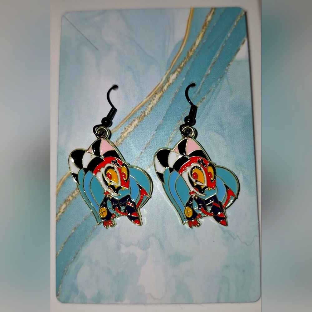 Helluva Boss Earrings‎ Handmade Hypoallergenic Heart Shape Dangle Blitz